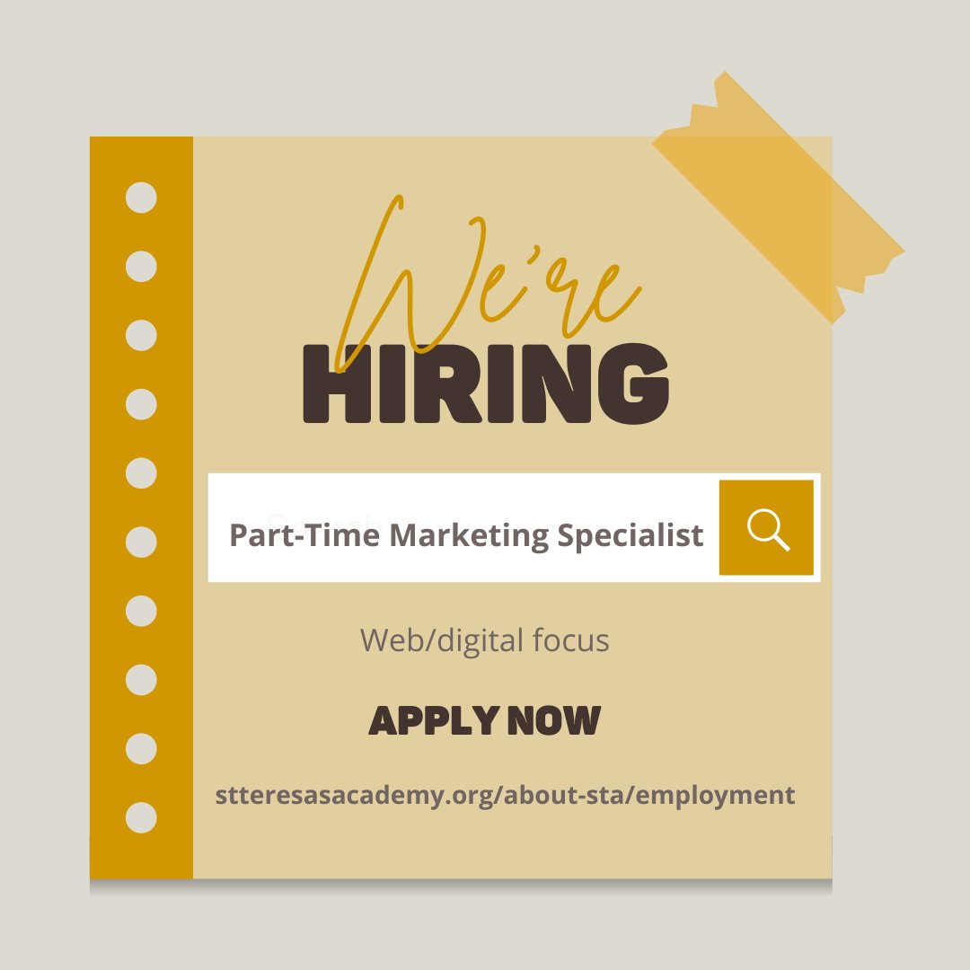 Want to work in an environment that empowers young women to succeed? Then look no further! We are seeking a part-time Marketing Specialist with web/digital expertise. Apply today at ow.ly/SpG950PG5NF