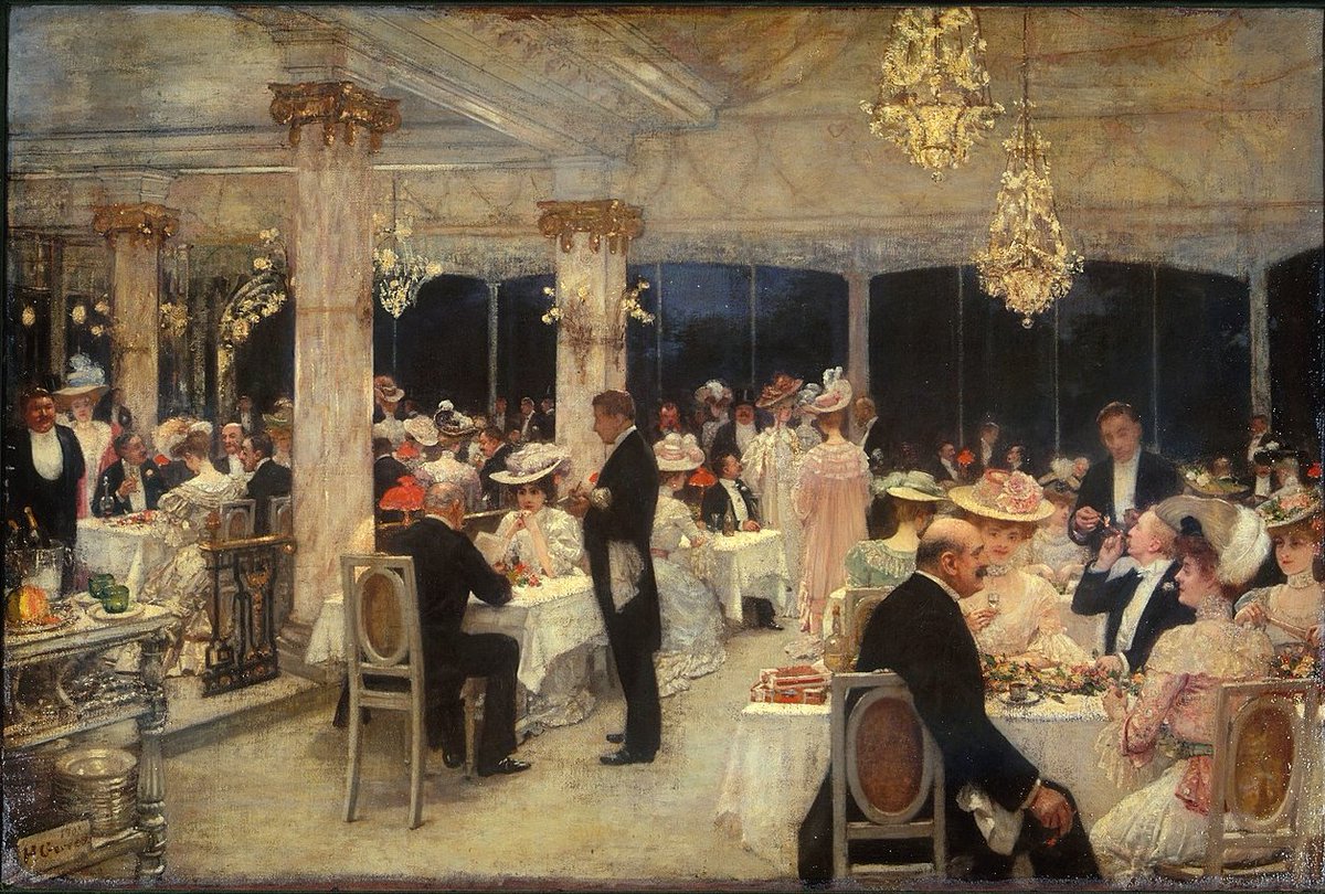 Oké, oké... McDonald's is ook leuk... #TempoDoeloe #BelleÉpoque 🎨 Un soir de grand prix au pavillon d'Armenonville, Henri Gervex