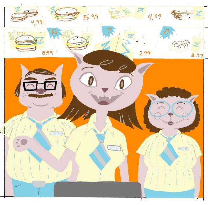 Concept art by Meaghan Dunn for A Kitty Bobo Show (2001), created by Meaghan Dunn and Kevin Kaliher, Cartoon Network Studios 