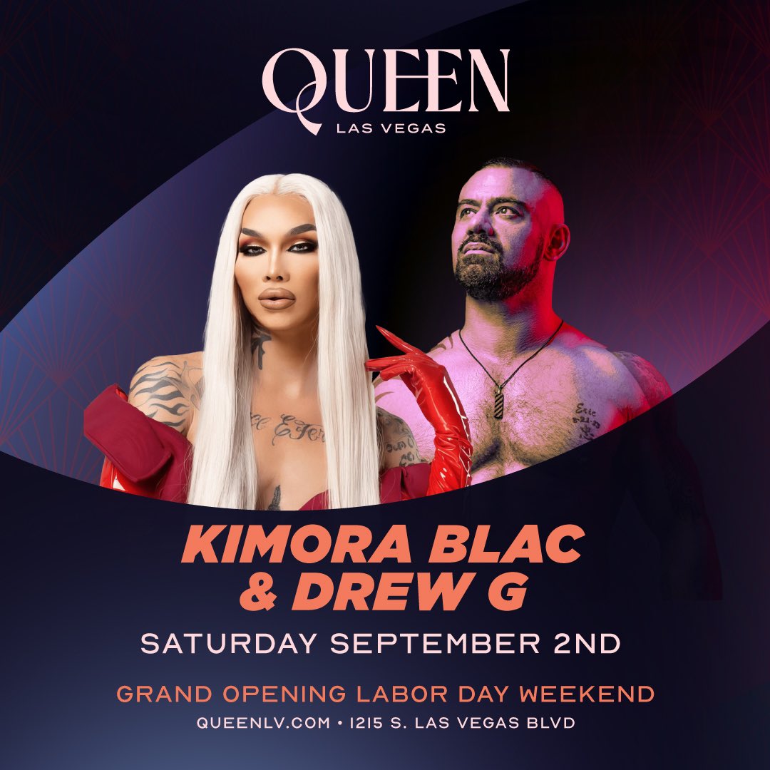 QueenLasV3gas's tweet photo. Grand opening weekend is just 2 days away! Don’t miss @itsSHANGELA @JaeFusz @rockstaraaron @kimorablac Drew G @DJRyanKenney &amp; many more! TIX &amp; VIP TABLE AVAIL at https://t.co/E3sSG8QxKX https://t.co/RCmeyWFxnV