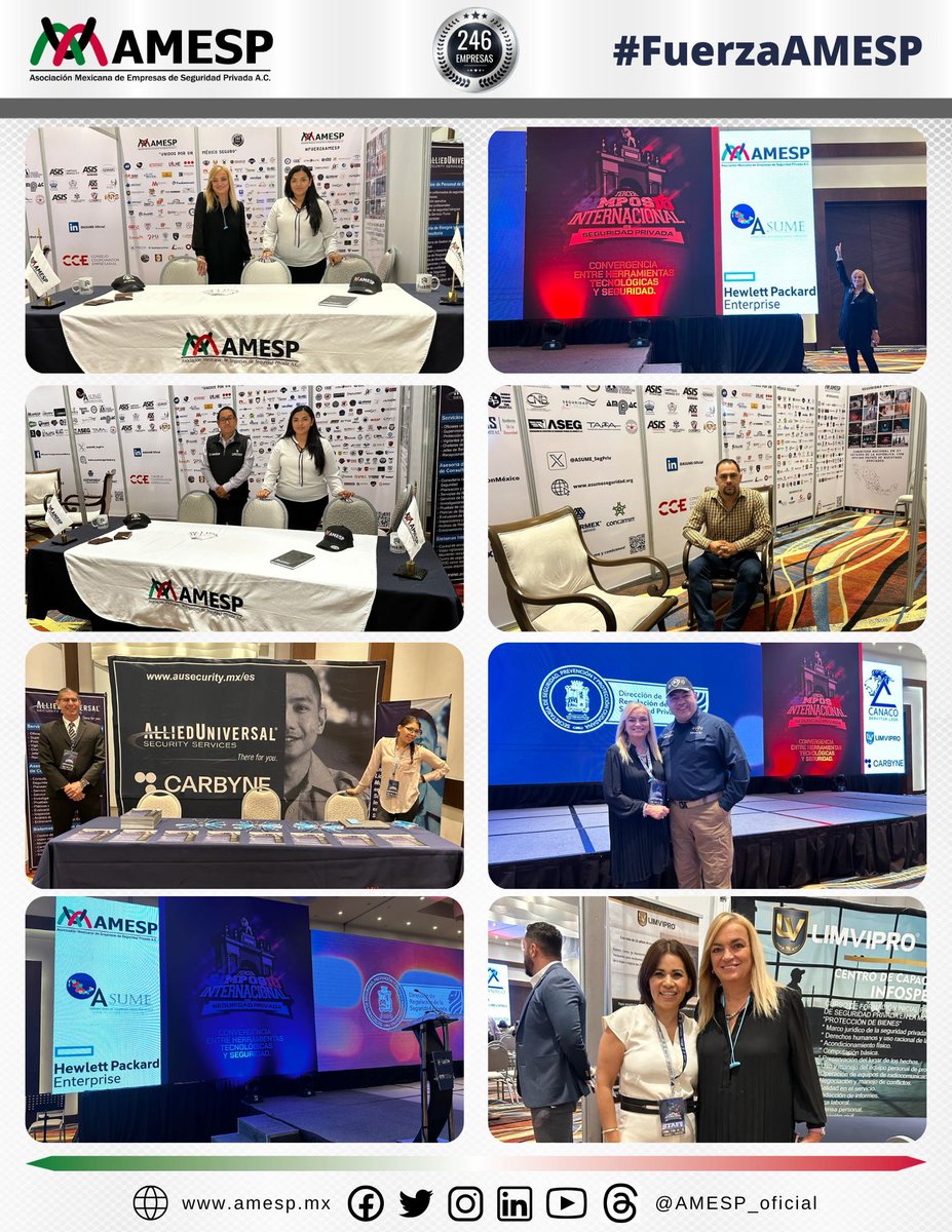 AMESP_oficial's tweet photo. AMESP presente en el 3er Simposio Internacional de Seguridad Privada en León Guanajuato, evento en el que contamos con visita de lujo en nuestro stand.

Gracias por visitarnos Gobernador Lic. @diegosinhue Lic. @Mario_BravoA Lic. María Luisa Saucedo López.

#FuerzaAMESP https://t.co/qQmkLdKnbg