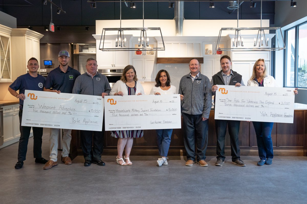 To commemorate <a href="/MyYale/">Yale Appliance</a>'s 100th year, we are proud to partner w/ the Yale Foundation to invest in meaningful initiatives that serve MetroWest individuals and families. This year’s recipients include <a href="/waypointorg/">Waypoint Adventure</a>, <a href="/clearpathne/">Clear Path NE</a>, <a href="/MassMil4Vets/">Massachusetts Military Support Foundation</a>, and Sweats for Vets.