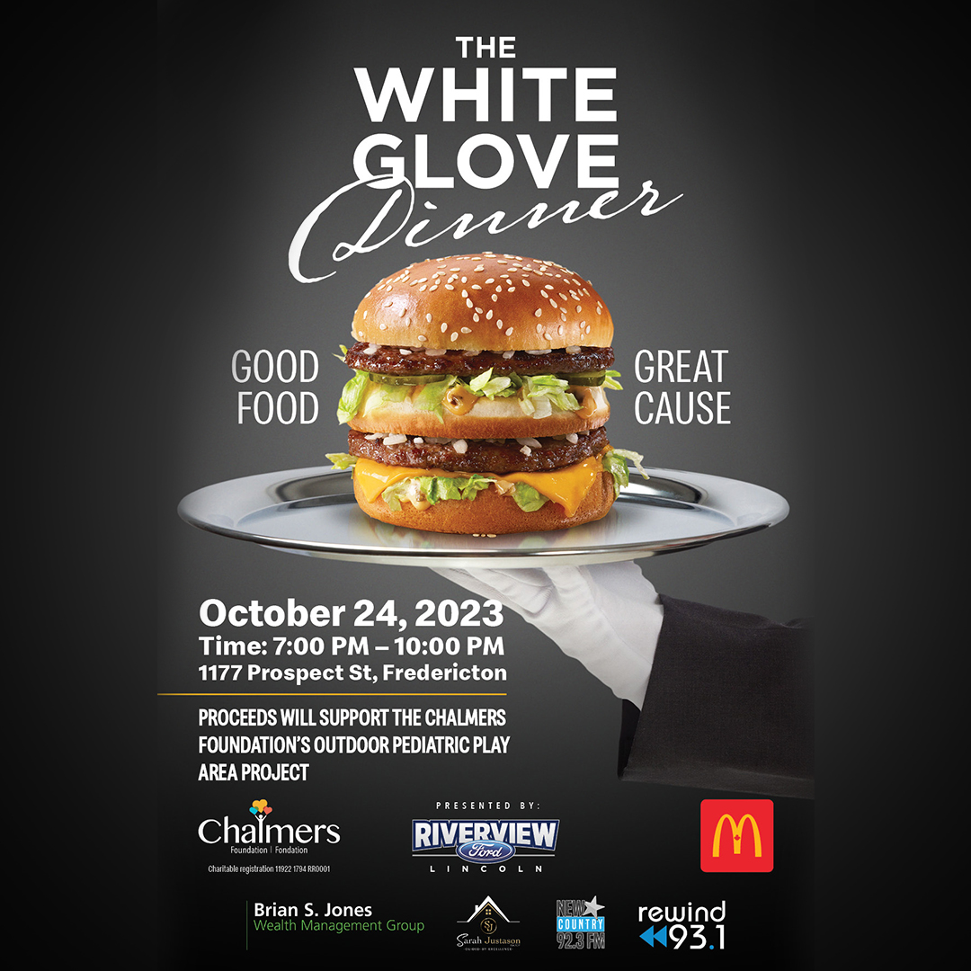 Chalmers Foundation (@chalmersfdn) on Twitter photo Announcing The White Glove Dinner, Oct. 24th at McDonalds Prospect! Tickets are $150 w/a tax receipt for $125, sold in sets of 2. Celebrity servers will have your choice of Chicken, Beef or Fish & <a href="/Rewind931FM/">Rewind 931</a>'s Dave Lawrence will emcee. Tickets on sale! chalmersfoundation.com/whiteglovedinn⦠Announcing The White Glove Dinner, Oct. 24th at McDonalds Prospect! Tickets are $150 w/a tax receipt for $125, sold in sets of 2. Celebrity servers will have your choice of Chicken, Beef or Fish & <a href="/Rewind931FM/">Rewind 931</a>'s Dave Lawrence will emcee. Tickets on sale! chalmersfoundation.com/whiteglovedinnā¦