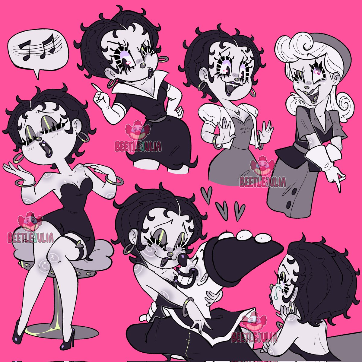 My girl Betty 🖤
#bettyboop #kokotheclown #fleischerstudios #sallyswing #rubberhose #30scartoons #swing