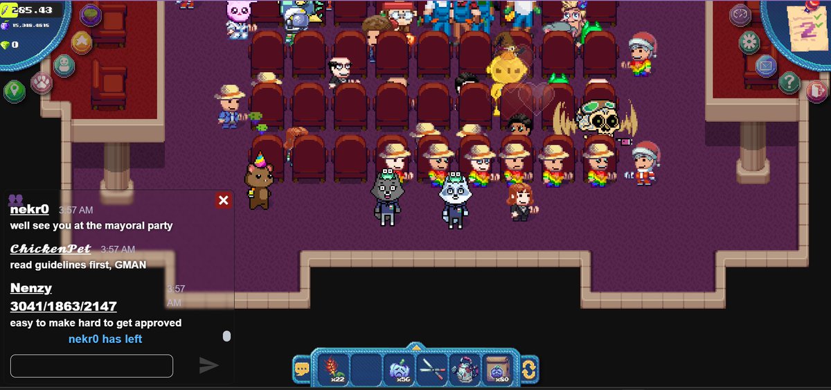 itsnotchela's tweet photo. Strawhat rainbow guards on duty ๐ซก It was a fun party. Thank you, @pixels_online! ๐ซถ
#WeAreYGG
#TogetherWePlay
#PixelsAMA
@ItsKajiYGG @JulzStrawhat @AxUPtZYGG @ pseudo @ gasfeegaming https://t.co/jWOhzm4xpG