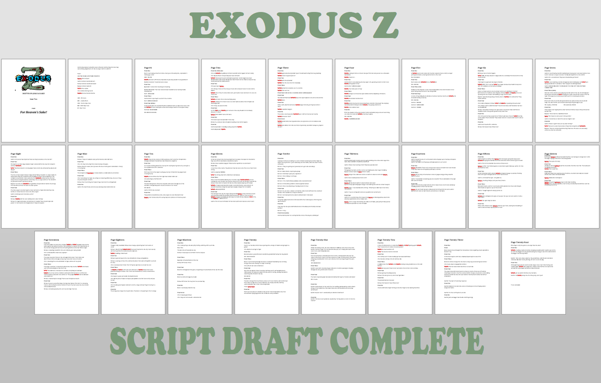 First draft of Issue two's script is now complete! Going to clean it up nd send it to the editor! 
#ExodusZ #zombie #zombies #heavenlyhorror #indiecomics #indiecomicbook #indiecomic #comicbooks #comics #comic #comix #weloveindiecomics #horror #horrorcomics   #makingcomics #script