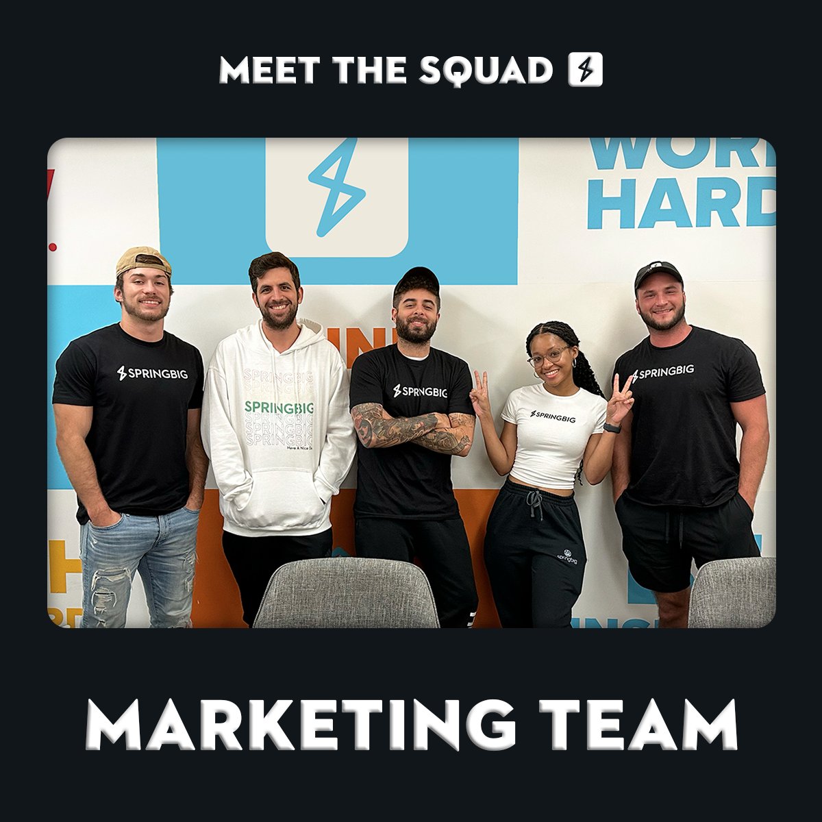 Time to Meet the Squad! Allow us to introduce you to the driving force behind our brand’s journey. From crafting compelling campaigns to designing stunning visuals, this team turns ideas into impactful realities! PS. Although absent from this pic, our SVP, Nat, leads the squad!