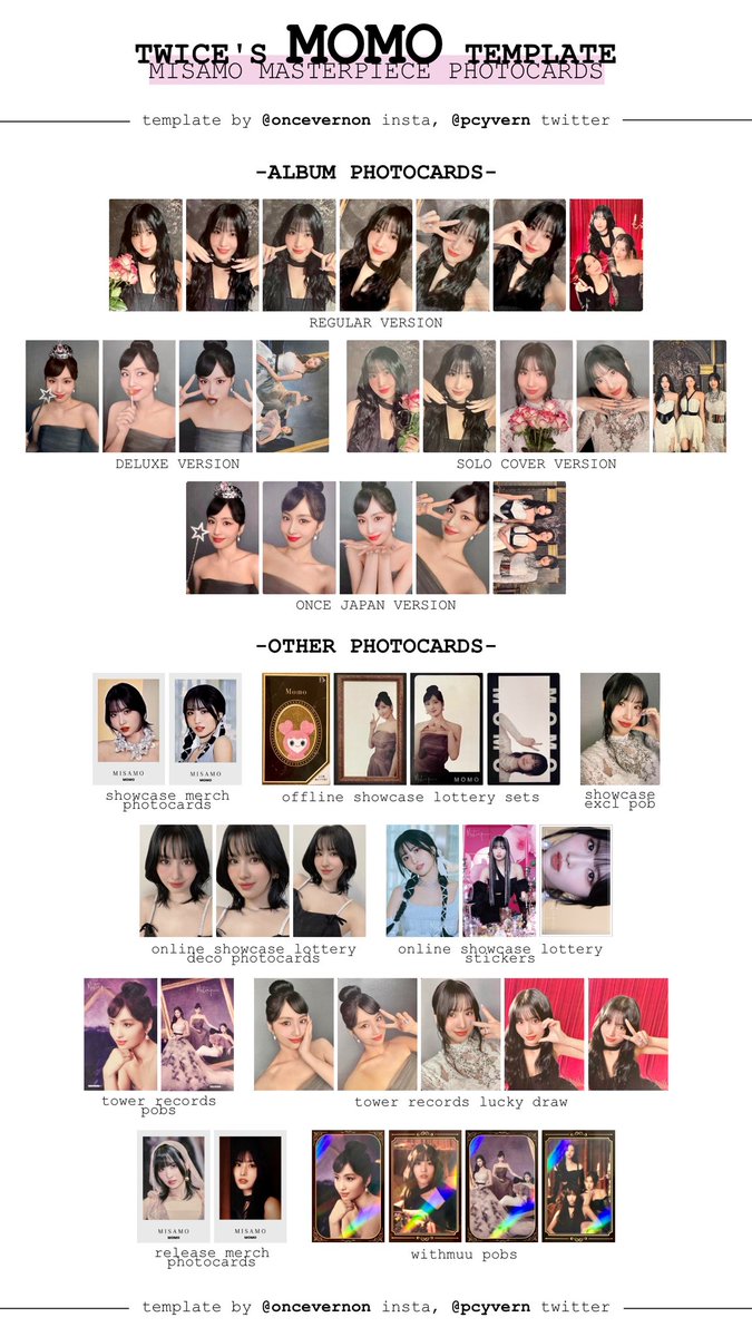 twice misamo masterpiece individual member photocard templates