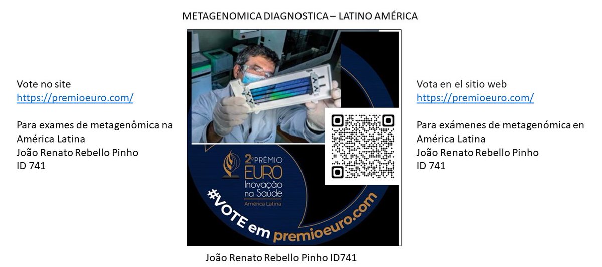 jrrpinho's tweet photo. Vote no site https://t.co/jC8ShDNgYm 
Para exames de metagenômica na América Latina João Renato Rebello Pinho ID 741
Vota en el sitio web https://t.co/jC8ShDNgYm 
Para exámenes de metagenómica en América Latina João Renato Rebello Pinho ID 741 https://t.co/GJrcFqA5HO