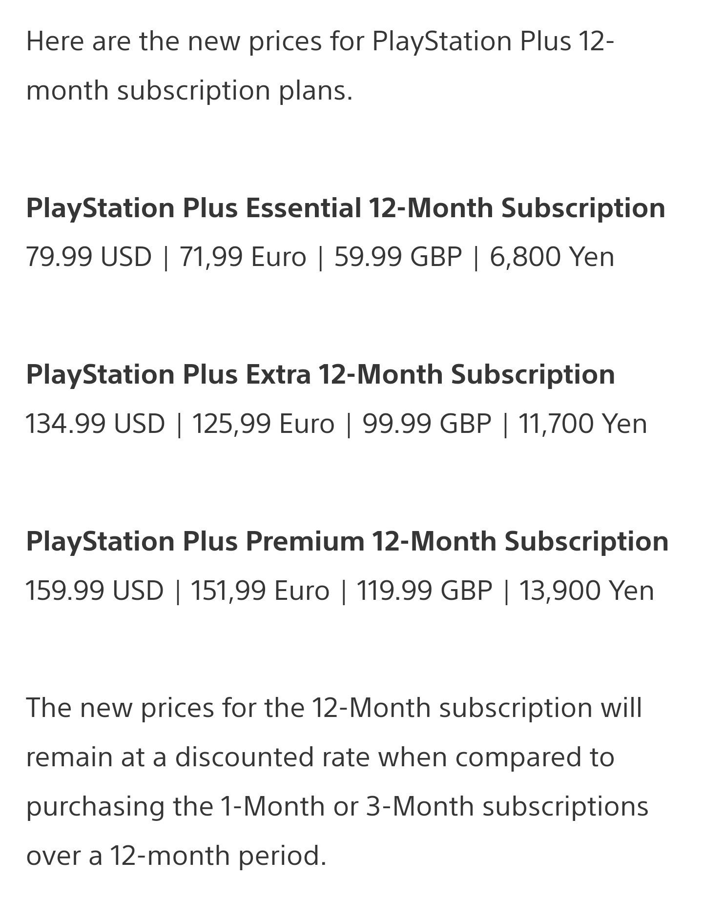 Yogensha on X: PS Plus prices are going up once again, and right after  Microsoft removed Games for Gold from their Subscription while keeping the  prices the same. But, console gamers will
