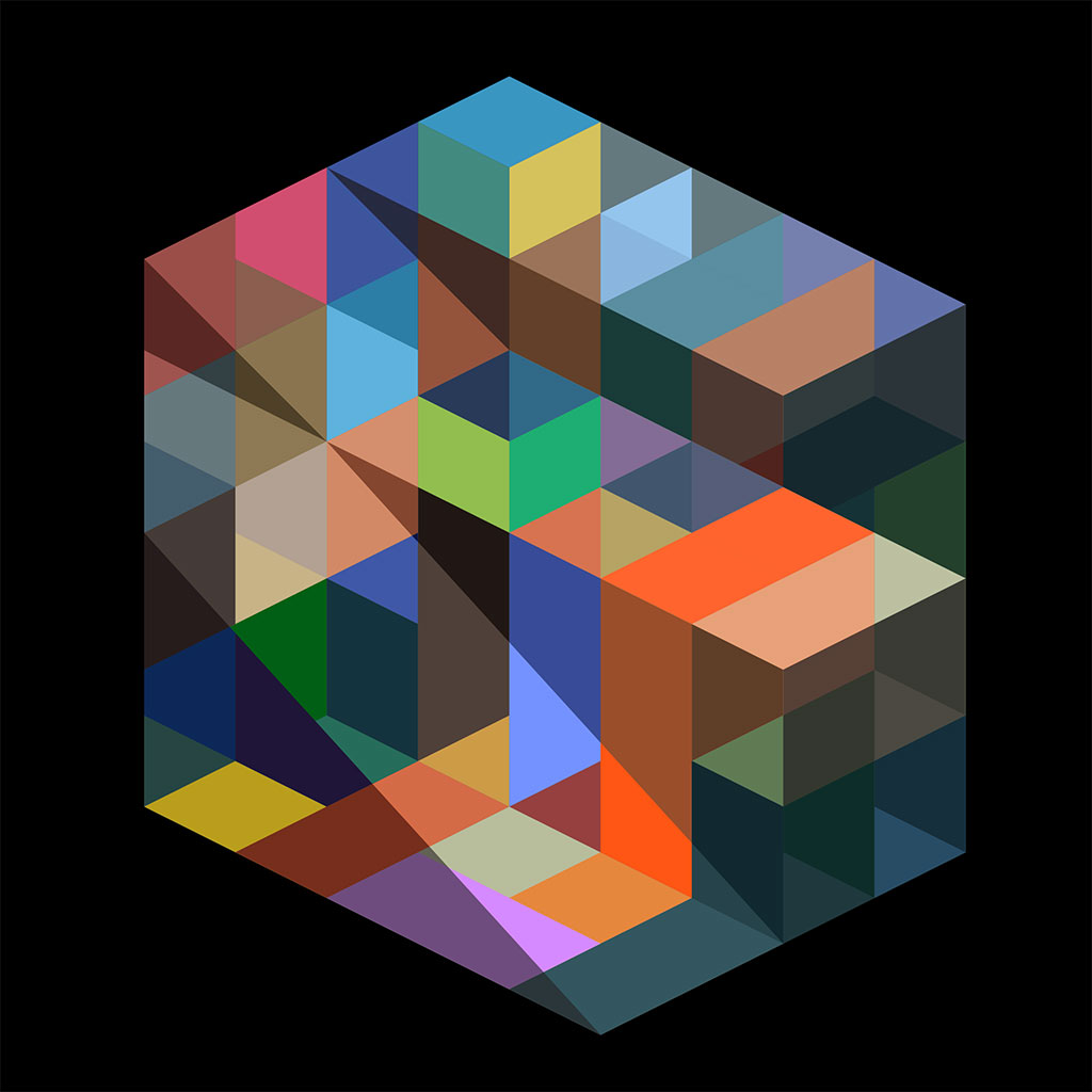 barewallart's tweet photo. "We Can Work It Out" Geometric block of colors blending into an intriguing maze of cubes, triangles and transparent shapes. A stunning and optically interesting hard-edge contemporary piece of digital NFT art for bare walls. 
#HardEdged #NFTcommunity #nft #art https://t.co/ihgdSizzZe