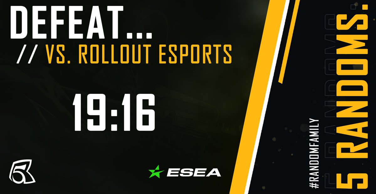 After a very good CT Side start we could not close the game as T'S...19:16 after Overtime

GG WP Rollout Esports
#RANDOMfamily