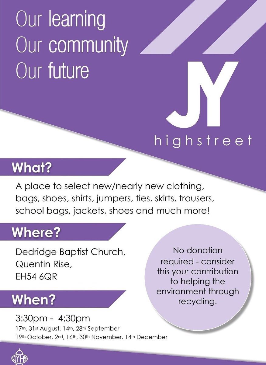 Our next JY High Street event is tomorrow afternoon 👍