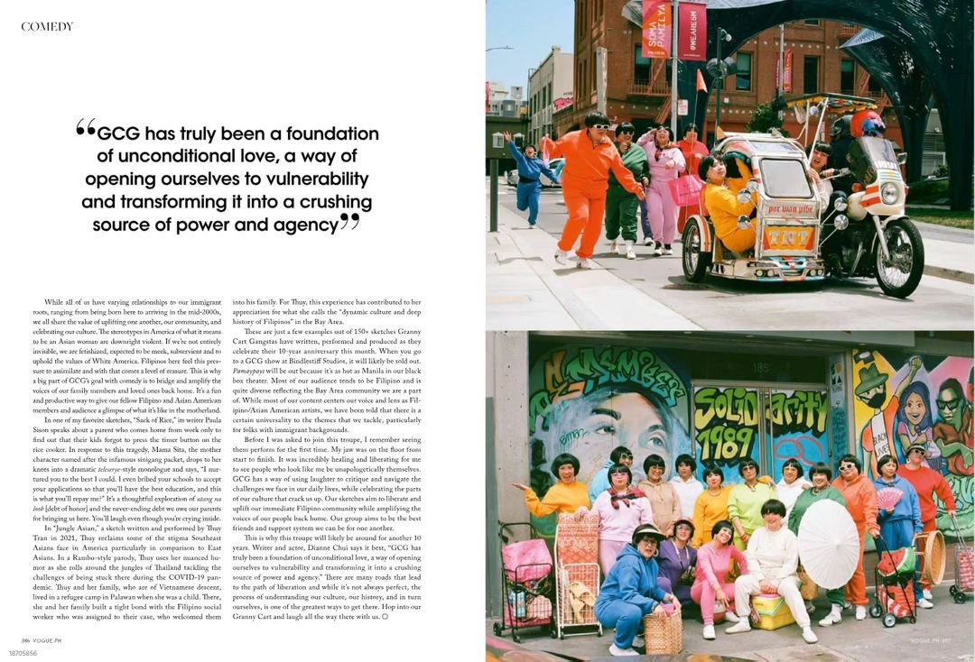 GCGangstas's tweet photo. Granny Cart Gangstas has invaded Vogue Philippines for their September 2023 anniversary issue! https://t.co/ZPS4Bc3STo
