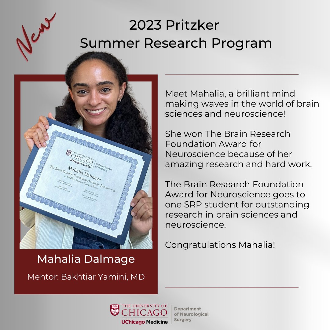 🧠Recipient of The Brain Research Foundation Award for Neuroscience @MDalmage, Congratulations! 📷 #researchexcellence #awardwinningmindset #neurosciencegenius #brainresearchfoundation #sciencematters #studentachievement #sciencecommunity #hardworkpaysoff