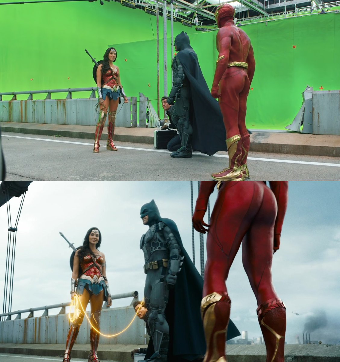 They actually did CGI Ezra Miller's ass in The Flash