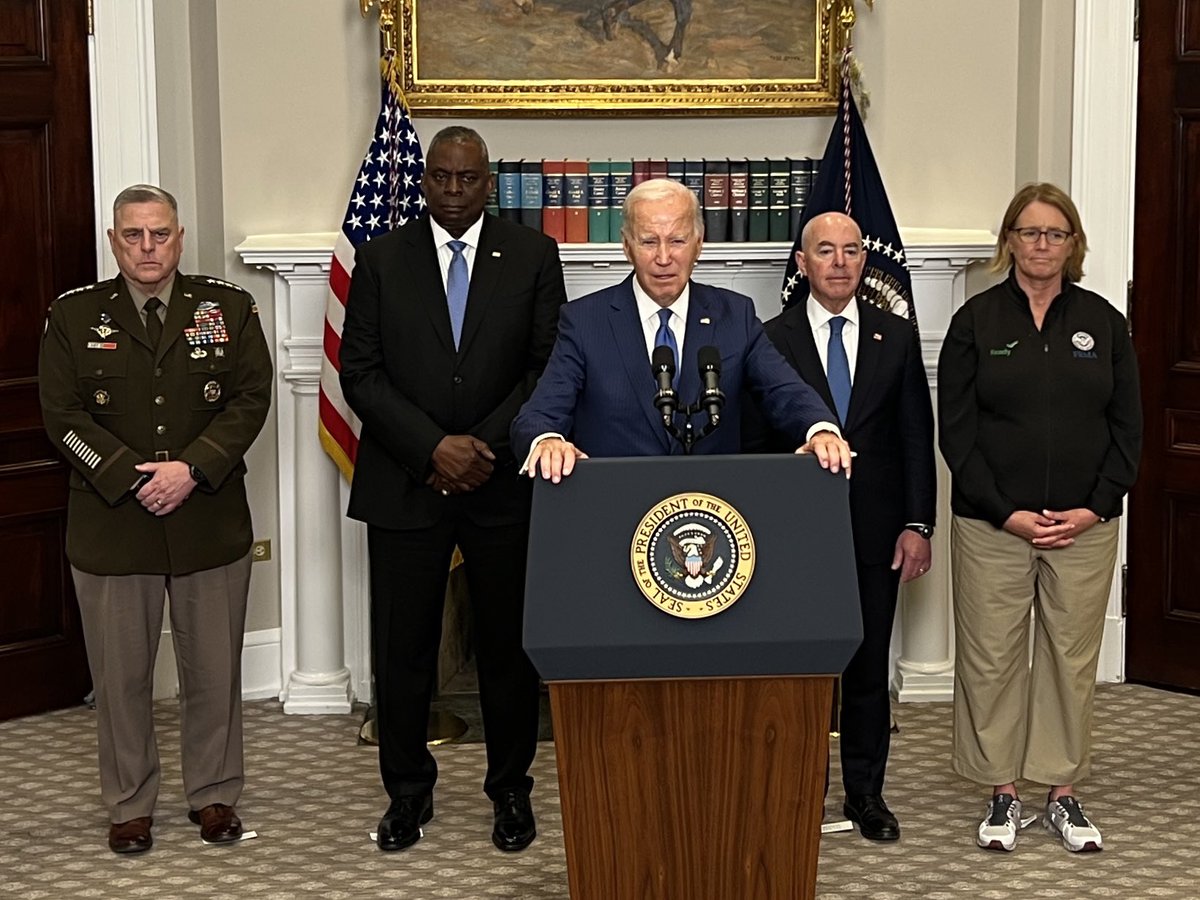 Biden gives update on Hurricane Idalia response and Maui fires recovery.