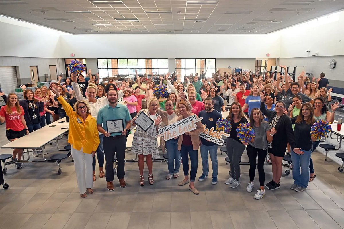 CyFairISD's tweet photo. Thank you to Mosaic United Methodist Church for adopting @Hamilton_Lions through the district's Adopt-a-School program! https://t.co/sgpQiEVfN2 #CFISDspirit 🎉 https://t.co/ksbRQrepj8