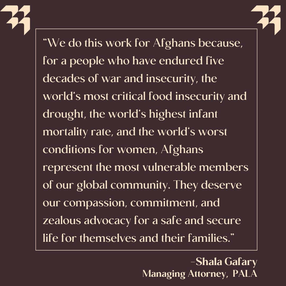 humanrights1st's tweet photo. On this solemn two-year anniversary of the Taliban’s takeover of Afghanistan our Managing Attorney of Project: Afghan Legal Assistance, @ShalaGafary reflects: “We do this work for Afghans because Afghans represent the most vulnerable members of our global community." https://t.co/rPzwnYbfS6
