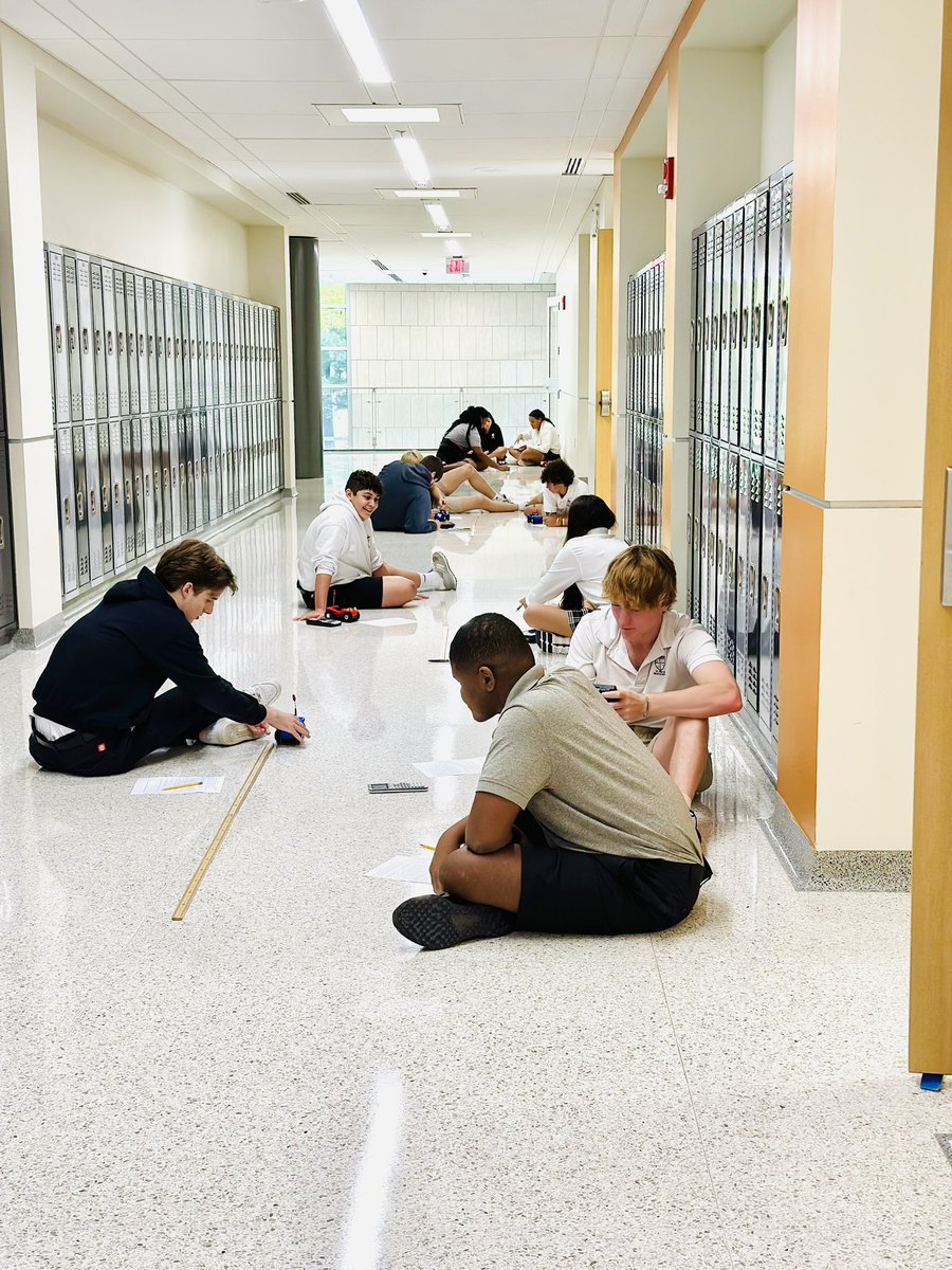 Physics fun! Studying the law of motion in Mr. Rezentes class today by conducting interactive experiments with remote control cars 🚘 #IgniteYourStory #WeAreVeritas #ScienceEducation #HoustonPrivateSchool