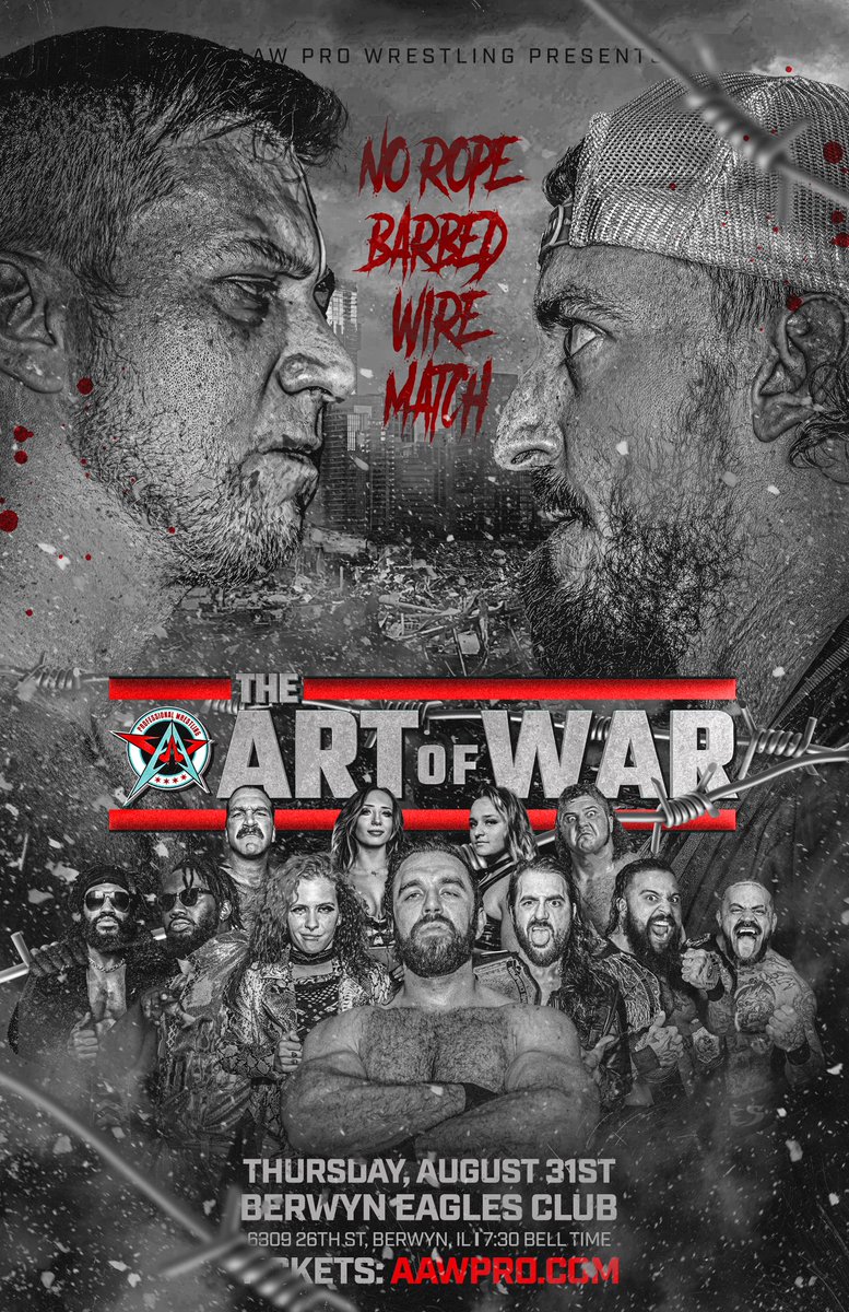 Just a few reserved seats left, grab them while you can!!! Tomorrow night!!! The world famous Berwyn Eagles Club 7:30pm Tickets at aawpro.ticketleap.com Live on @HighspotsWN We WILL remind everyone why we are the standard bearer of pro wrestling in the Midwest. #AAWisWar