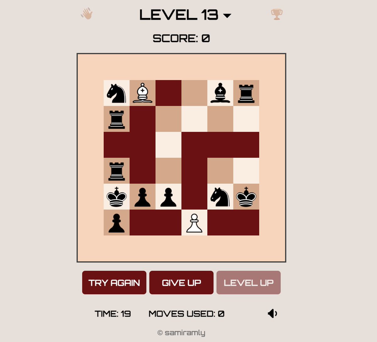 EchoChess, a cool chess minigame my friend made:

you're playing white, there's no opponent, and you need to clear the board to win. Every time you capture a piece, you become the 'echo' of that piece

super addicting and interesting, the complexity really increases across the