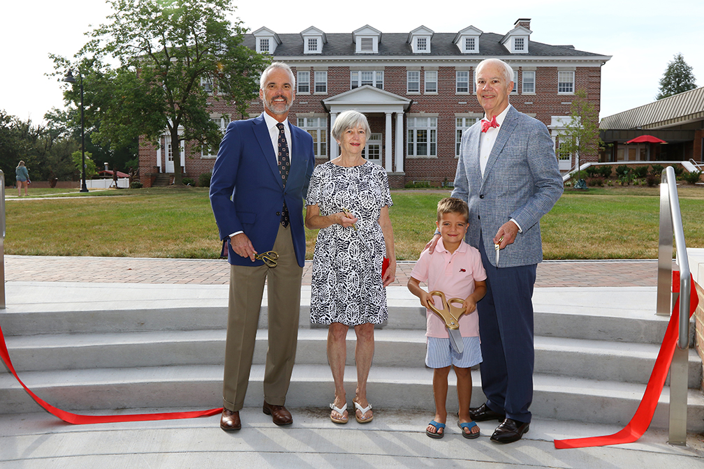 Construction on Rebecca Quad is complete. Thanks to a generous gift from chair of the College's Board of Trustees, Bruce Christian, and his wife, Spas, a previously underutilized outdoor space is now a hub of campus activity.