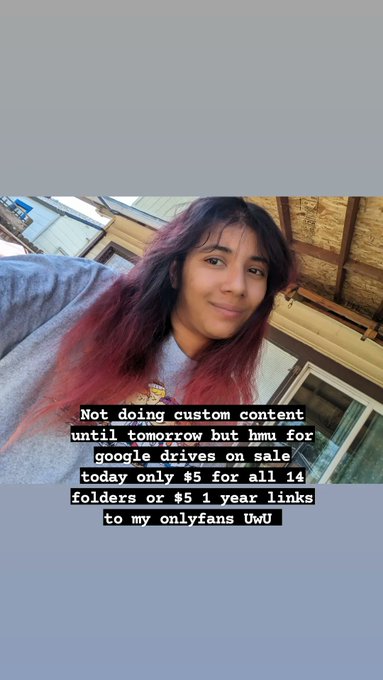 Hmu not doing customs until tomorrow so hmu for today's sale $5 for all 14 of my google drive folders<a href="/tag/porn"class="tags"><span>#porn</span></a><a href="/tag/horny"class="tags"><span>#horny</span></a><a href="/tag/nsfw"class="tags"><span>#nsfw</span></a><a href="/tag/sellingcontent"class="tags"><span>#sellingcontent</span></a><a href="/tag/buyingcontent"class="tags"><span>#buyingcontent</span></a>