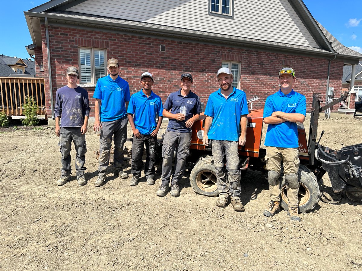 Several shades of blue and smiles all around. Shout out to the service team that has been putting in long days for some of our construction projects! #water #smartwatermanagement #waterconservation
