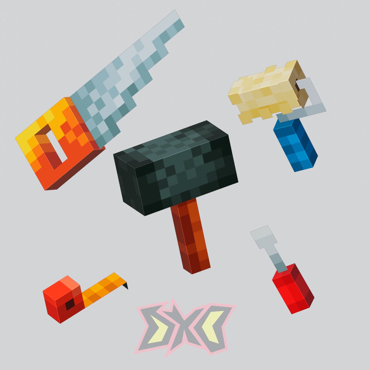 dedex_dxd's tweet photo. Builder's Set

#Blockbench  #minecraft #3DModel  #Pixelart #builder #tools https://t.co/tD0wyxmPOk