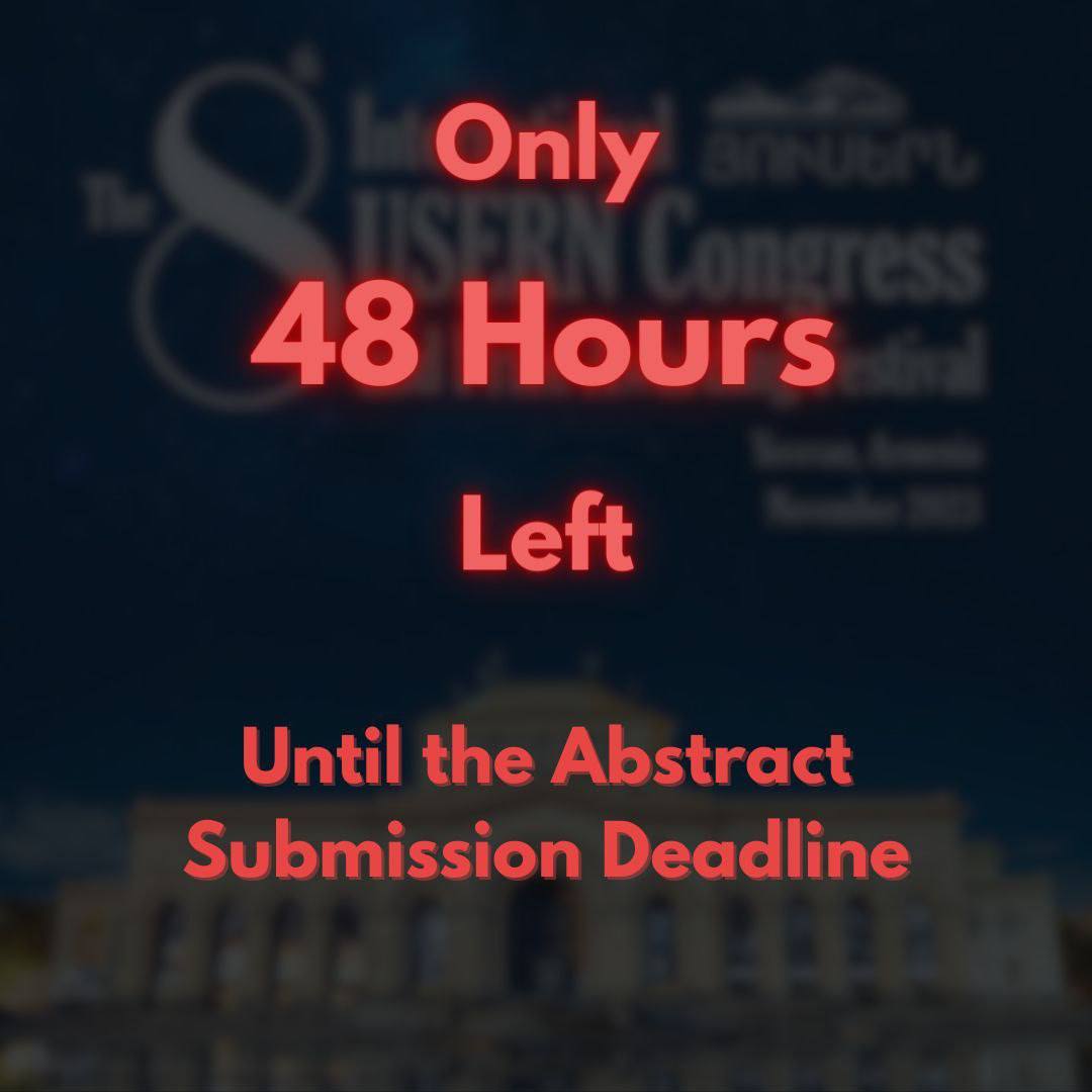 ⭕️ Only '48 hours' left until the deadline for abstract submission, the opportunity remains! ⭕️ 🔴 The abstract submission deadline will not be extended! 🟢 Click here to register for the congress. (Link: docs.google.com/forms/d/e/1FAI…) @usern_net