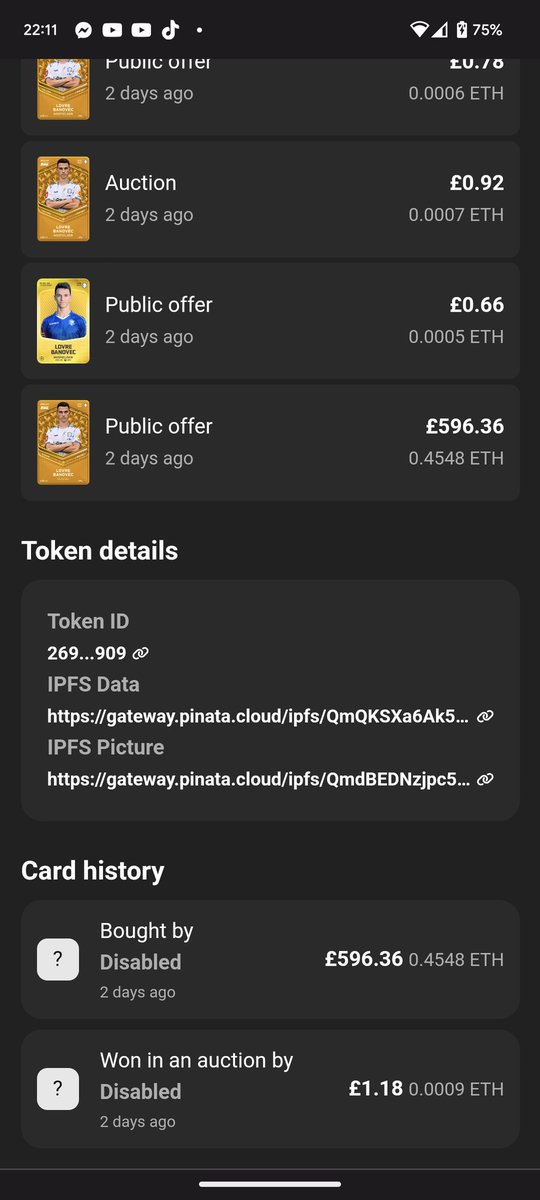 AdamMale83's tweet photo. @PawelTrader_ @Sorare @soraresupport  what's happened here? Just curious https://t.co/ZCkNLsrTOD