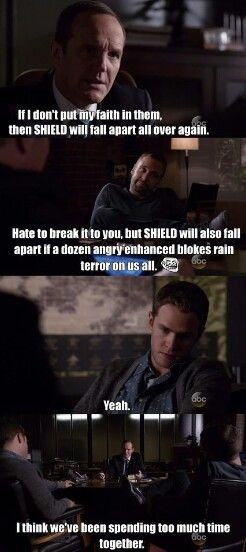 Ruby_Rogue's tweet image. I'm just gonna come out and make a stand that this is my favorite underrated trio. #Coulson #Fitz #Hunter #CoulsonFitzHunter #AgentsofSHIELD #AoS