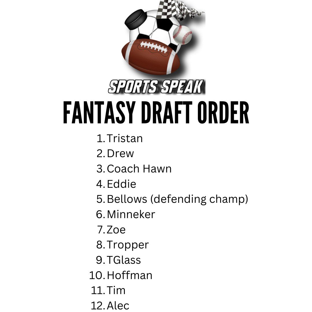 - 15 rounds
- 14 gimmicks
- 12 participants
- Less than 4 hours away

Tune in LIVE for the second annual Sports Speak Live Fantasy Football Draft!

9 ET on YouTube

WATCH: youtube.com/@sportsspeak86…