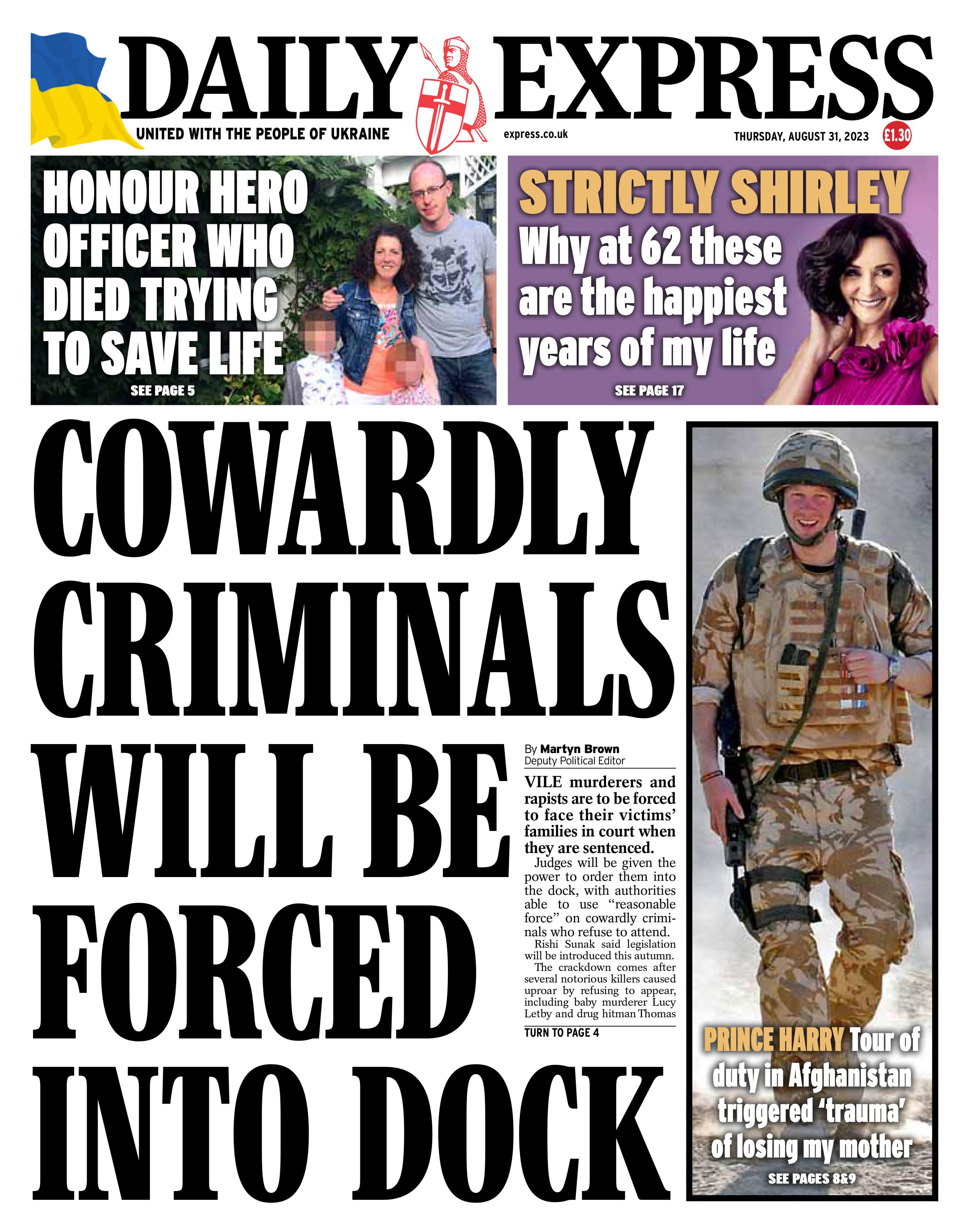 Cowardly criminals will be forced into dock #tomorrowspapertoday