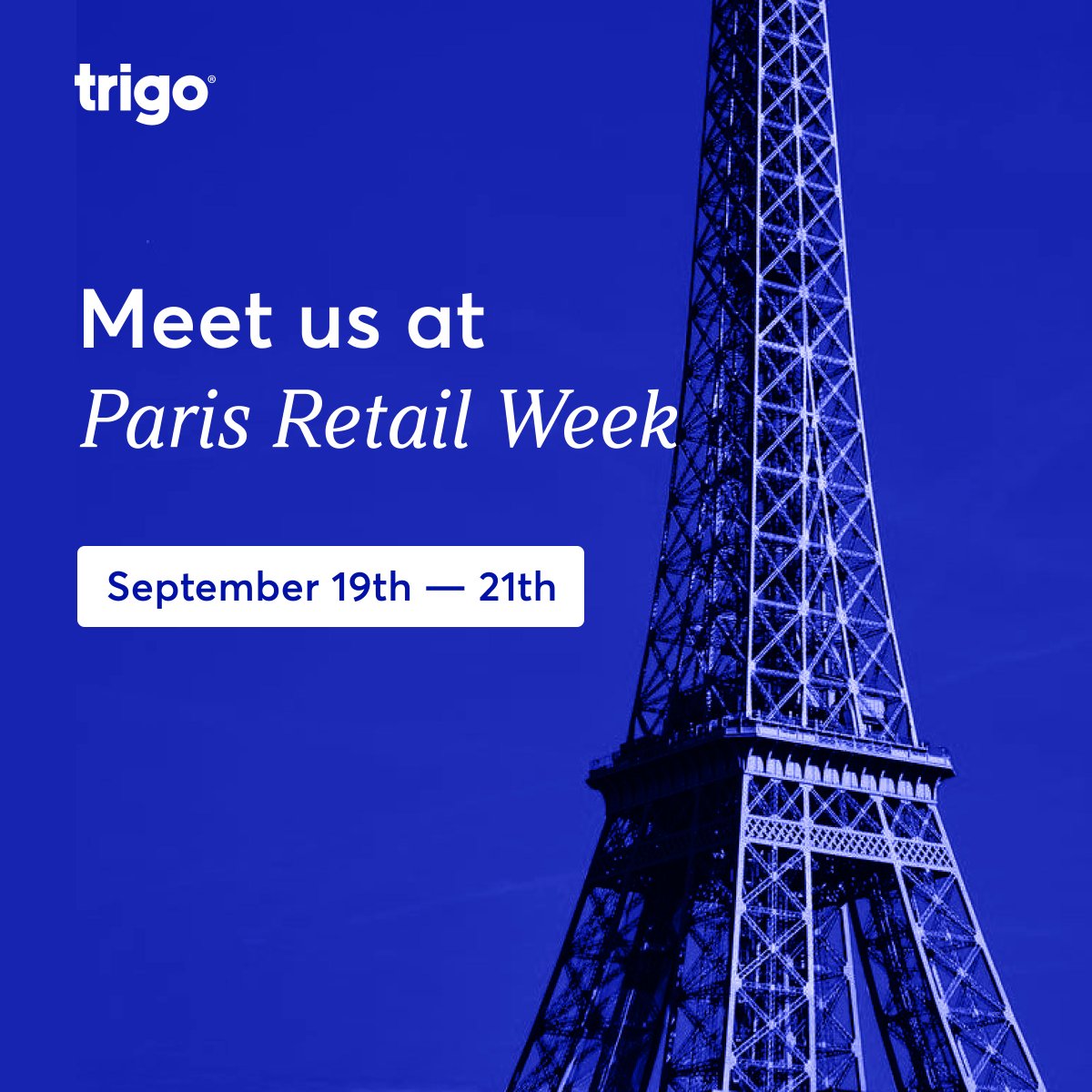 Don't miss the chance to meet our business team at Paris Retail Week! Discover how Trigo can transform your business with AI-driven store automation. Schedule a meeting now: bit.ly/48eiaFs #ParisRetailWeek #Trigo #AI #storeautomation