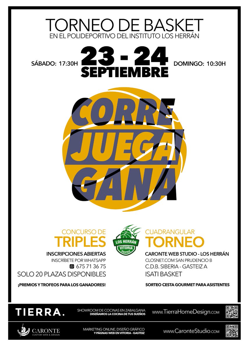 El 22 y 23 de septiembre organizaremos un torneo de pretemporada de baloncesto con los equipos <a href="/CBSiberigasteiz/">C.B. Siberia-Gasteiz</a> <a href="/SanPruAD/">𝗦𝗮𝗻𝗣𝗿𝘂 𝗚𝗮𝗿𝗮</a> e Isati. Habrá concurso de triples abierto al publico (apuntarse por whatsapp) y sorteos para todos. Os esperamos!! <a href="/basketaraba/">FAB - Basket Araba</a> <a href="/Basketbasko/">Basketbasko</a> <a href="/tierrahome/">tierrahomedesign</a>