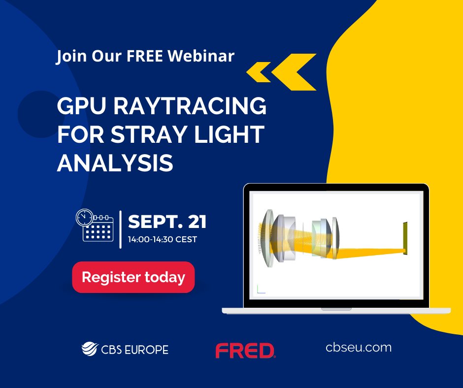 🚀 Ready to witness speed & precision in opto-mechanical analysis? 💡

Discover FREDmpc's GPU-powered raytracing for lightning-fast, radiometrically precise results. Join us for a GPU raytracing webinar on stray light analysis. 

#OpticalEngineering #Photonics #GPU #Optics