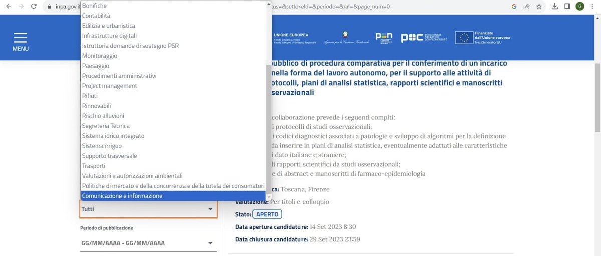 🆕 Grazie all’impegno di PA Social è stata inserita la voce “Comunicazione e Informazione” tra i settori sul portale del reclutamento inPA <a href="/FunzPub/">Dipartimento della funzione pubblica</a> ⬇️

#pasocial