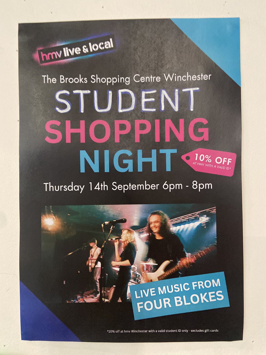 Student night tonight!!! Be there🎤🩷 #hmv #hmvwinchester #winchester #winchesteruniversity #winchesteruni #student #winchesterstudents #universityofwinchester #discount