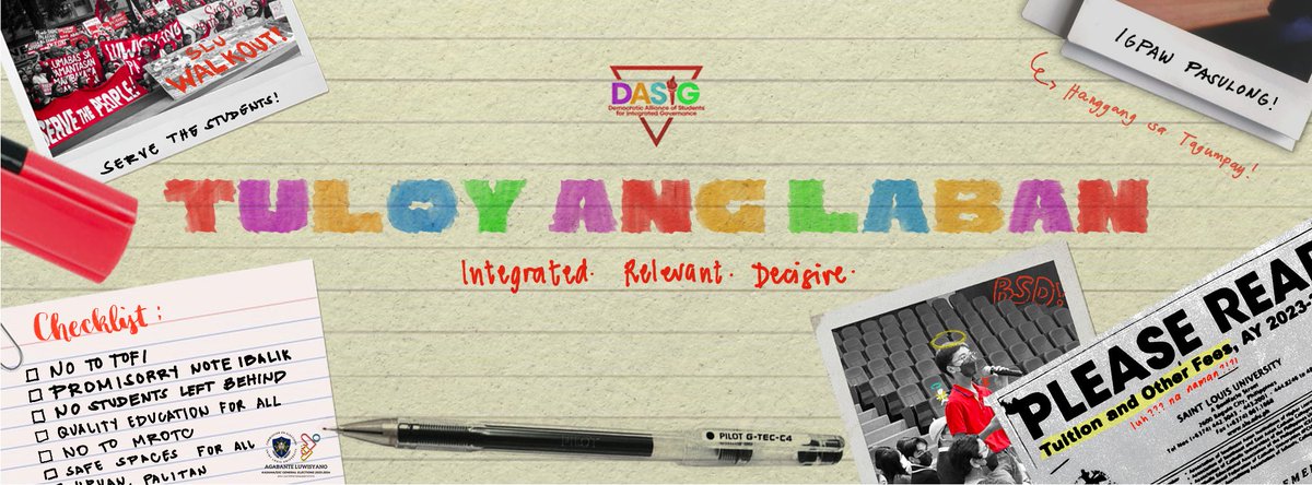 grrdlt's tweet photo. sigaw ng luwisyano, tuloy ang laban! 

#DASIG
#TuloyAngLaban
#LabanLuwisyano
#IntegratedRelevantDecisive https://t.co/cRhNqOrx2m
