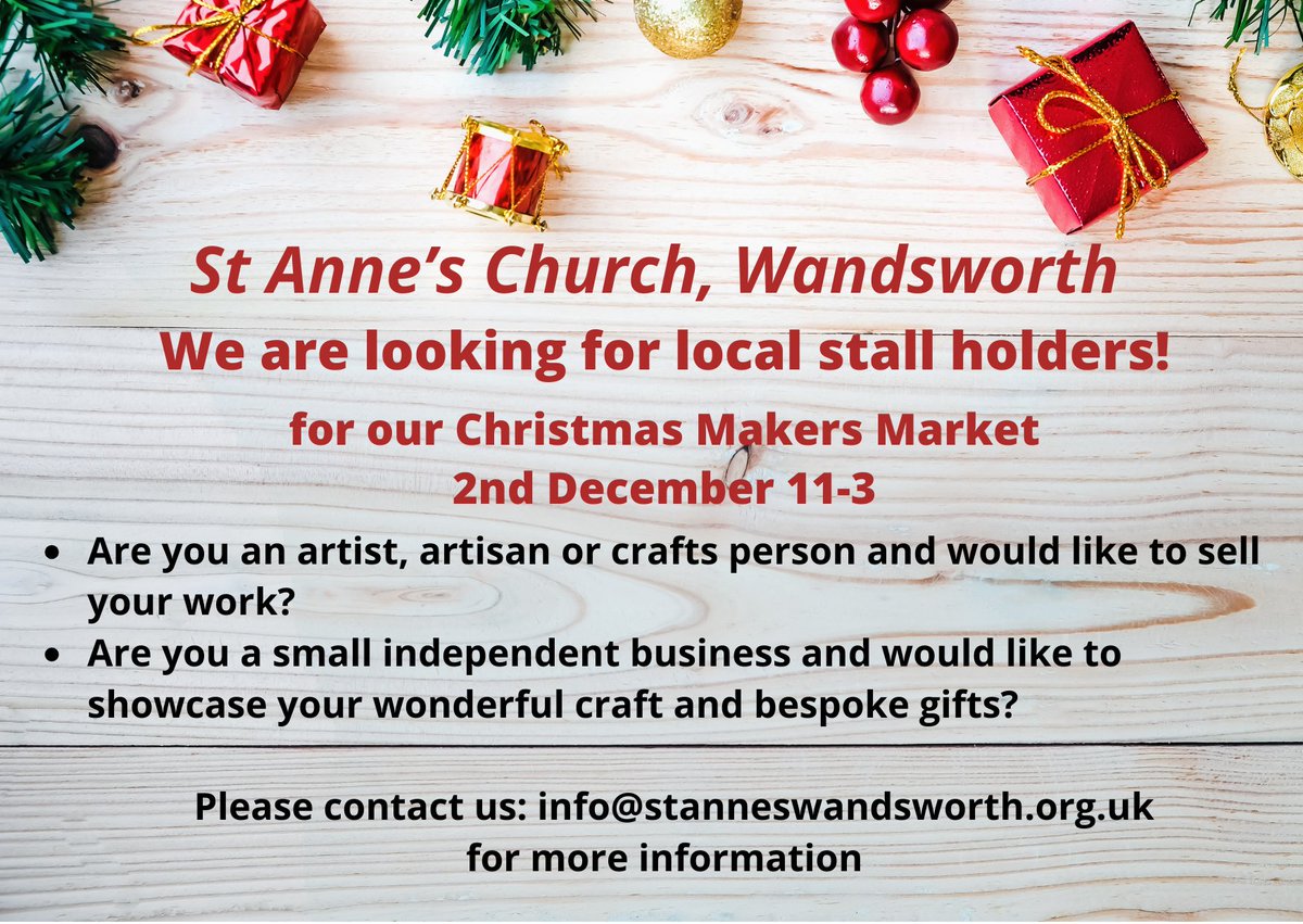 Please RT 
Thank you

@WandsworthTown @SouthwarkCofE @WandsworthMums #Christmas2023 #christmasmarket @churchofengland