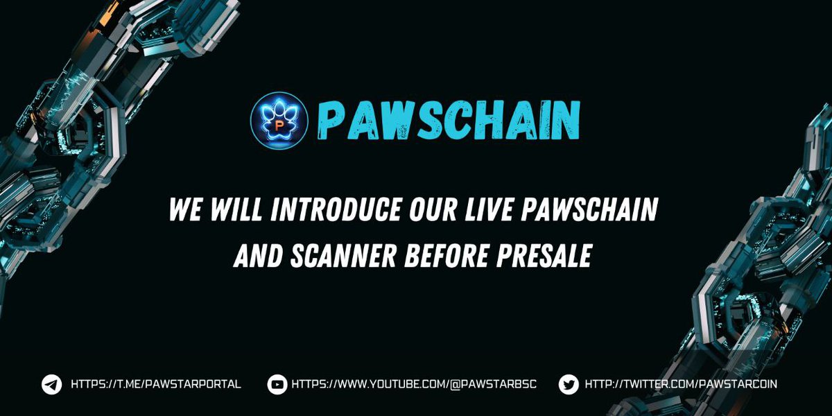 PawstarCoin's tweet photo. #Pawstar is super excited to share with you the development of #Pawschain one of our our many utilities! This will be live before our presale even starts #Bullish 

You still have time to apply for a whitelist spot : https://t.co/8RYOW4sFr8

https://t.co/7DvE2Gqg4F 

 #BSC #BTC https://t.co/GHQAFlNpTp