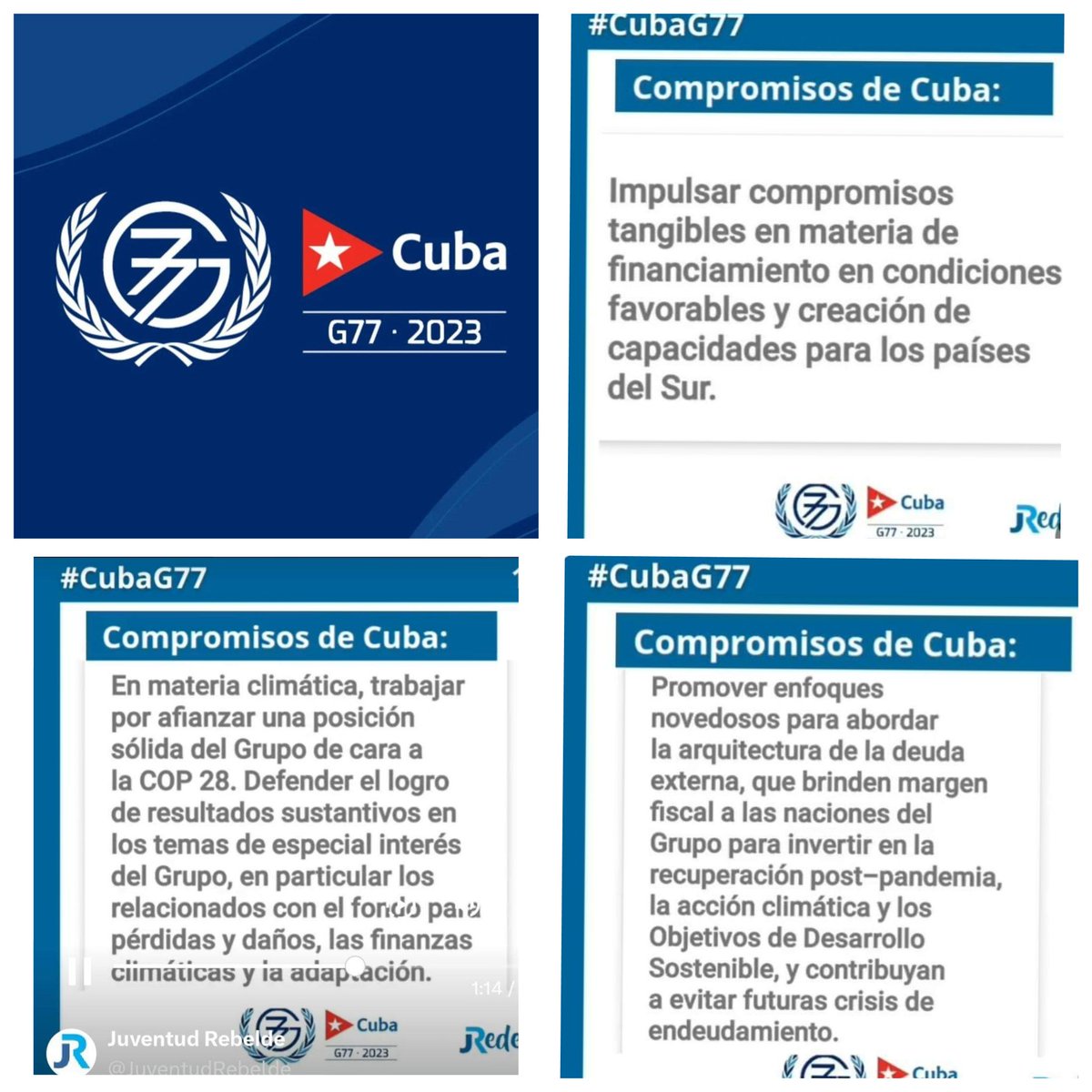 Nuestro país como presidente temporal del Grupo 77 +China promueve sus compromisos para que los pueblos del sur global tengan la oportunidad de la inclusión. Desde #Camagüey apoyamos cada uno de los compromisos que aboguen por un sur unido! #CubaPorLaVida