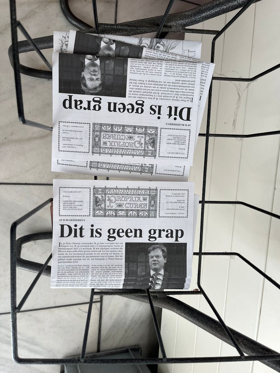 Dit is niet grappig en ook geen geslaagde satire van <a href="/propriacures/">Propria Cures</a> 

Bedreigingen van politici zijn bekend. In zo’n klimaat is dit geen geslaagde grap.