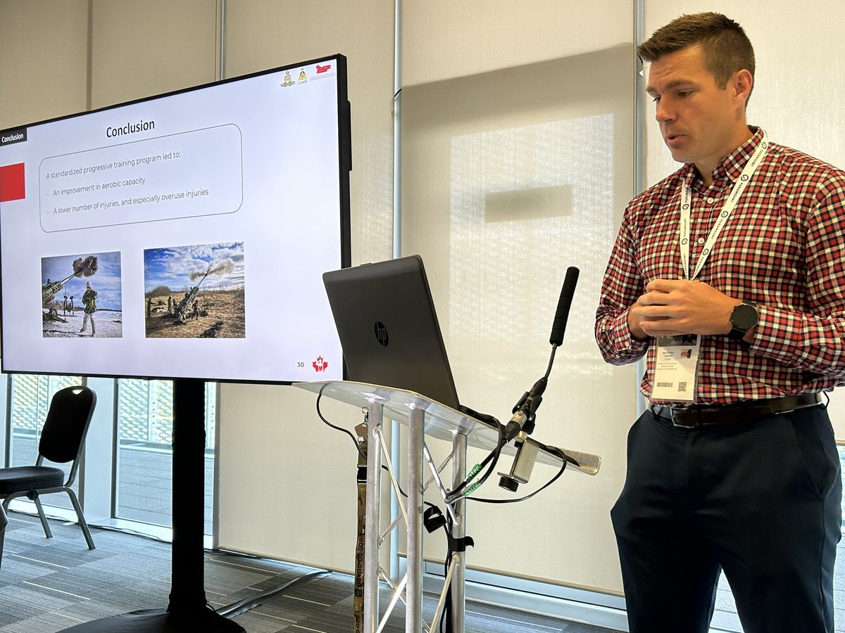 ERubberTires's tweet image. Dr Hans C Tingelstad describing the implementation of standardized physical training into Canadian Artillery Commander courses
@ICSPP2023 
#ICSPP2023
#GRIT