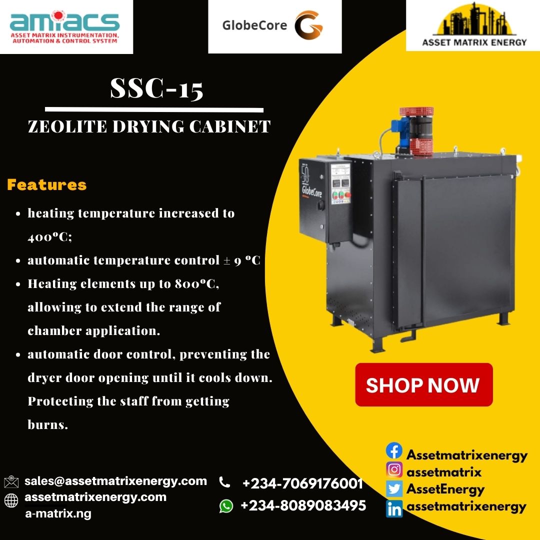 AssetEnergy's tweet image. SSC-15 cabinet is for electric power utilities and gas processing plants. This device is designed for preliminary drying zeolite, used for deep dehydration of fuel oils and natural gas.

For more inquires!
sales@assetmatrixenergy.com
#globecore #zeolitedryingcabinet #ssc15