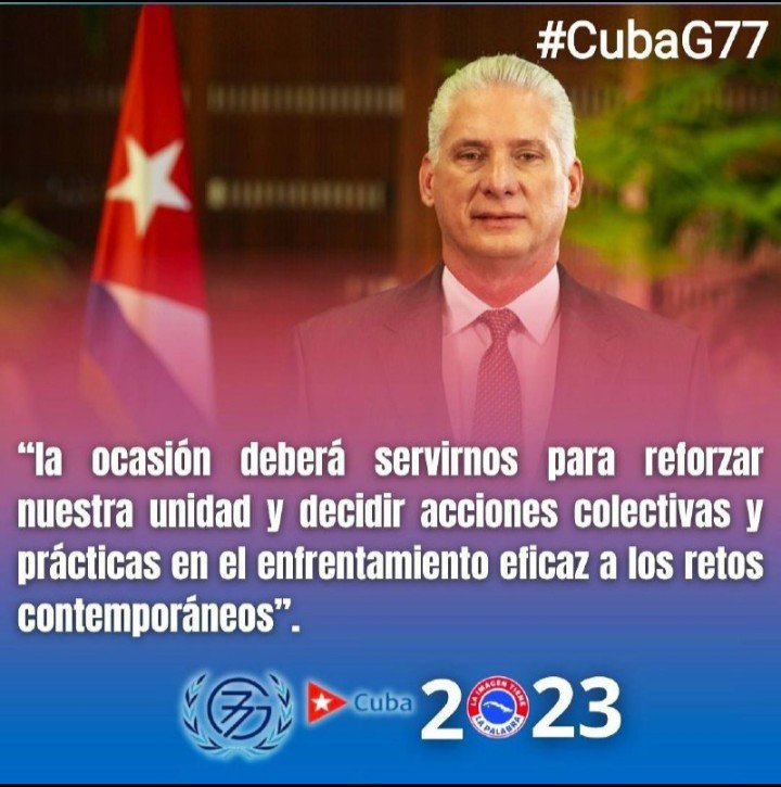 Más de 100 delegaciones estarán presentes en #Cuba para la #CumbreG77YChina.

Donde abogaremos por el necesario uso de la ciencia, la tecnología y la innovación como motores del desarrollo sostenible.