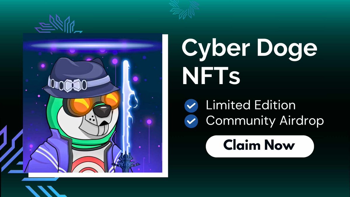 Cyber Doge NFTs Mint Live 🎉

Join Giveaway ✅
Retweet✅

👇GO👇
gleam.io/hrTzZ/cyber-do…
