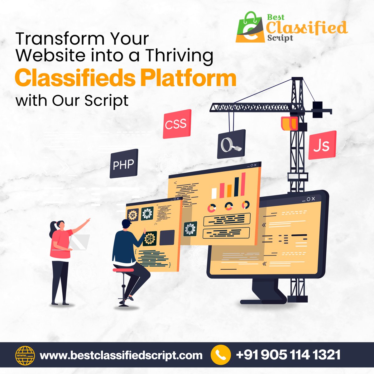 buyclassified's tweet image. Ready to elevate your website to new heights?
With our #ClassifiedAdsScript, you can effortlessly transform your site into a thriving classifieds platform.
Discover how our script can turn your website into a bustling marketplace today!
🌐 bestclassifiedscript.com